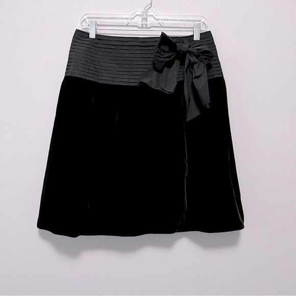 Etcetera Black Velvet Skirt With Small Shutter-like Waist Size 6 - Picture 1 of 7